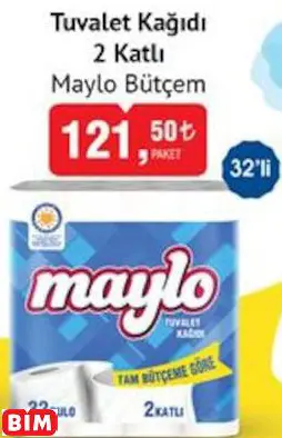 MAYLO BÜTÇEM TUVALET KAĞIDI 2 KATLI MAYLO BÜTÇEM TUVALET KAĞIDI 2 KATLI